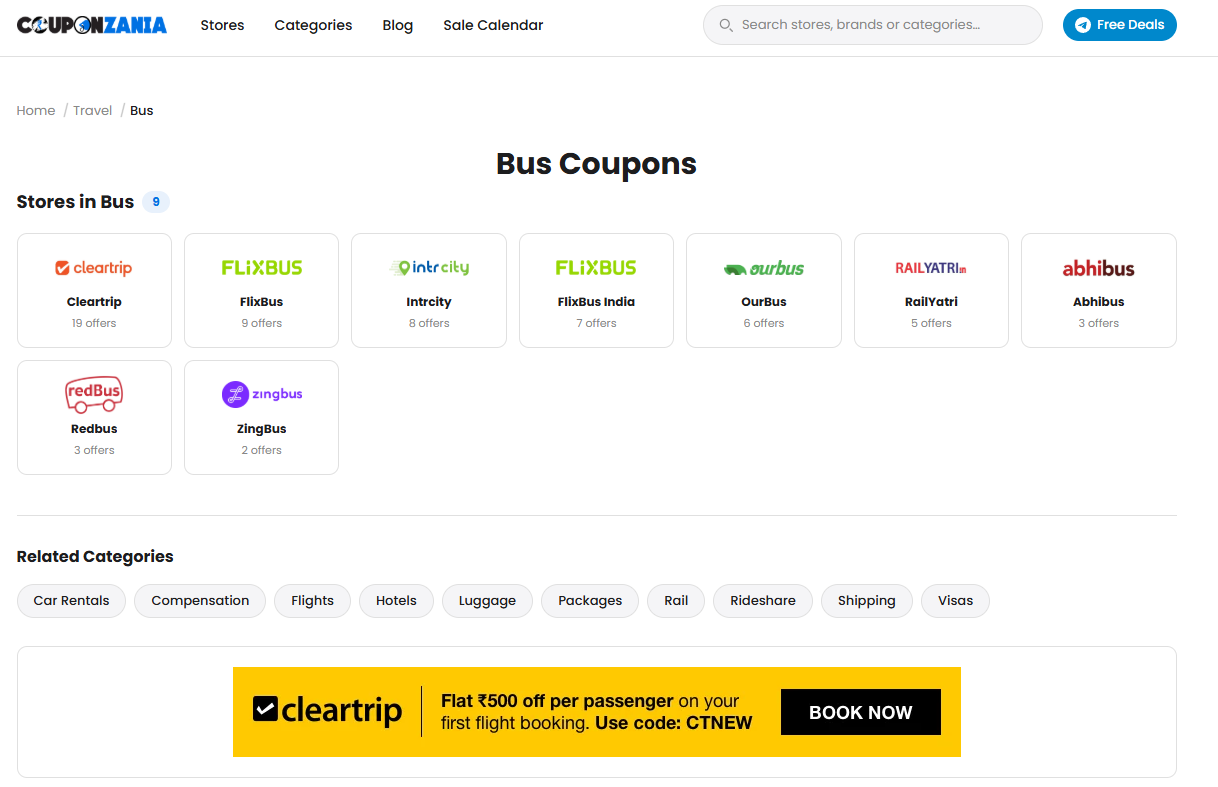Category Banner placement example
